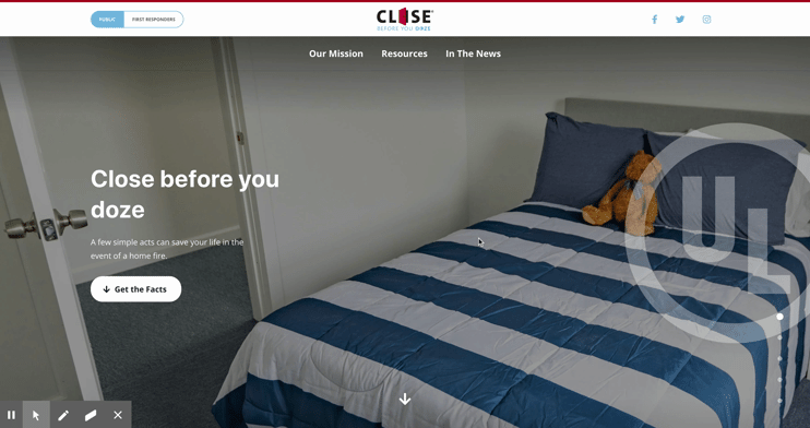 Gif of Close your door website